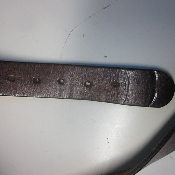 Rustic Leather Belt & Silver Metal Floral Buckle Size 32 main image 9